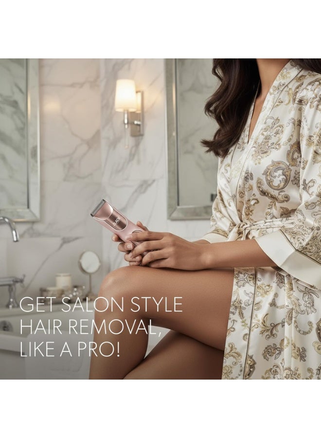 ZLADE مزيل الشعر النسائي Zlade Summer PRO المقاوم للماء IPX7 | للأجزاء الحساسة، الإبطين، الذراعين، الساقين والجسم | شفرات سيراميك ناعمة | بدون جروح أو قطع، بدون تهيج للبشرة | شحن سريع USB C، 90 دقيقة من التشغيل | مقاوم للماء تمامًا وصامت - Image 2